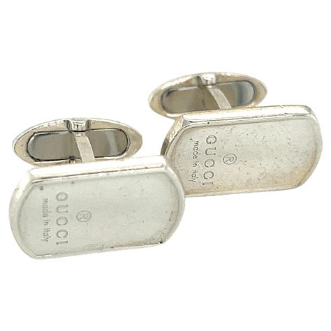 silver gucci cufflinks for men|authentic gucci cufflinks.